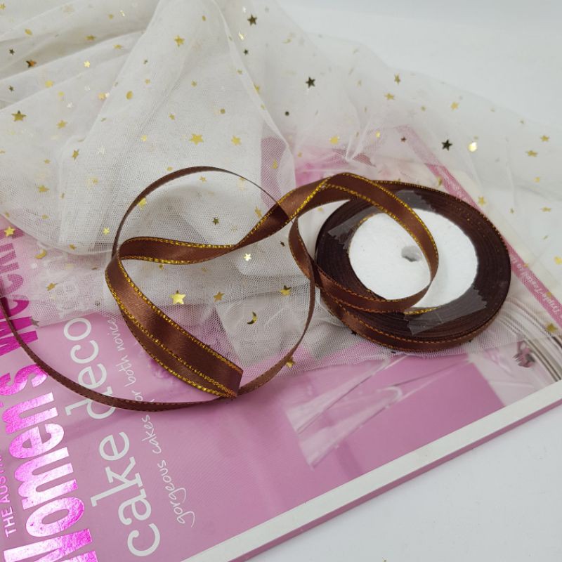 Ruy Băng Lụa Màu Nâu Dùng Gói Quà Cực Đẹp