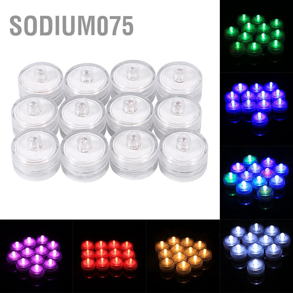 Có thể bán buôn 12 cái LED Chìm không thấm nước Đám cưới Giáng sinh Trang trí nội thất Trà điện tử Đèn ngủ tròn Sodium075 Hàng giao ngay