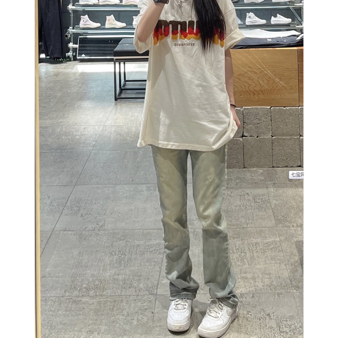 Quần Jean Nữ Lưng Cao Ống Đứng Phong Cách Đường Phố Mỹ Cá Tính