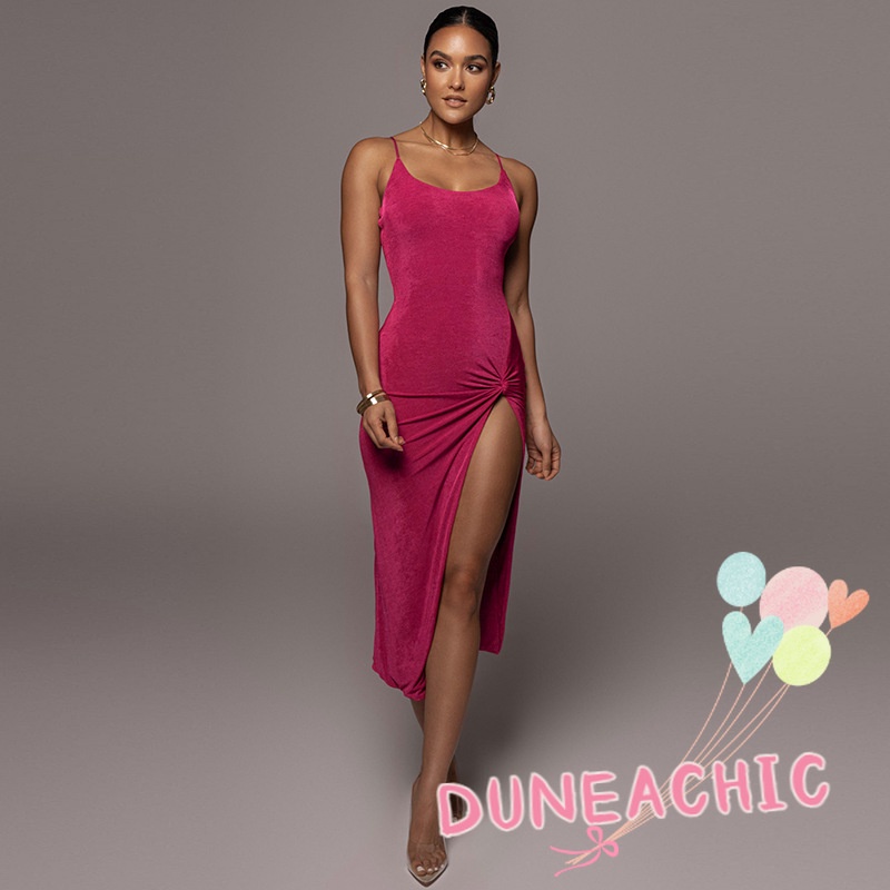 DUNEA Đầm sát nách xẻ tà quyến rũ thời trang cho nữ