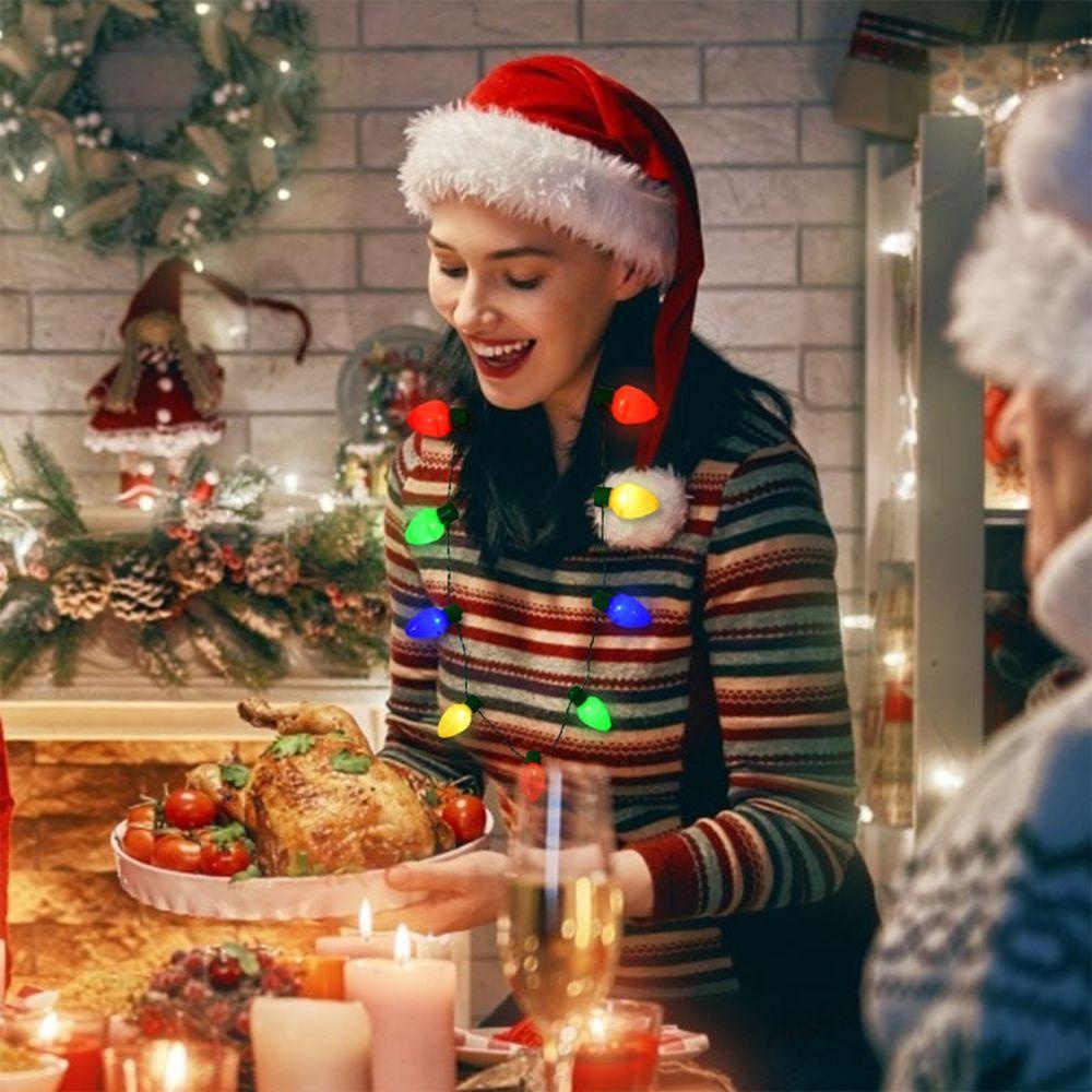 Vòng cổ Mặt Bóng Đèn LED Phát Sáng Độc Đáo Cho Dịp Giáng Sinh Năm Mới