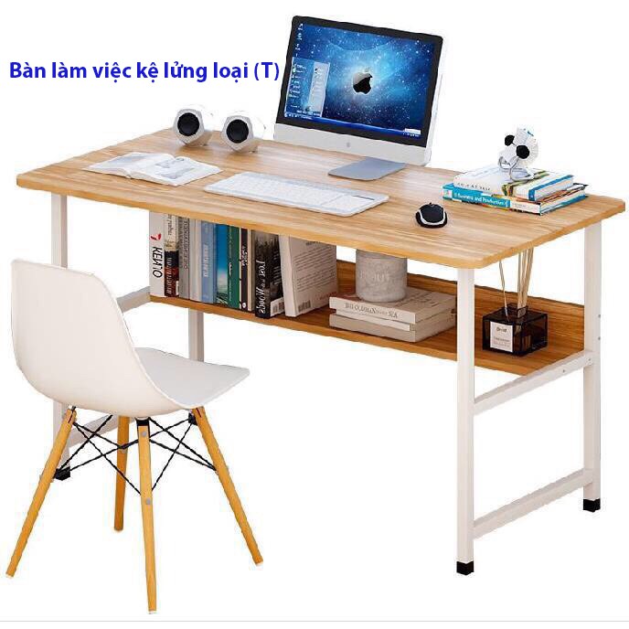 Bàn làm việc, bàn học thông minh thiết kế hiện đại khung thép mặt gỗ MDF cao cấp | BigBuy360 - bigbuy360.vn