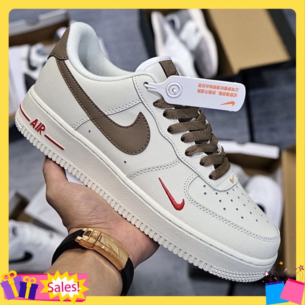 Giày Af1 vệt nâu, Air Force 1 nâu trắng. S29
