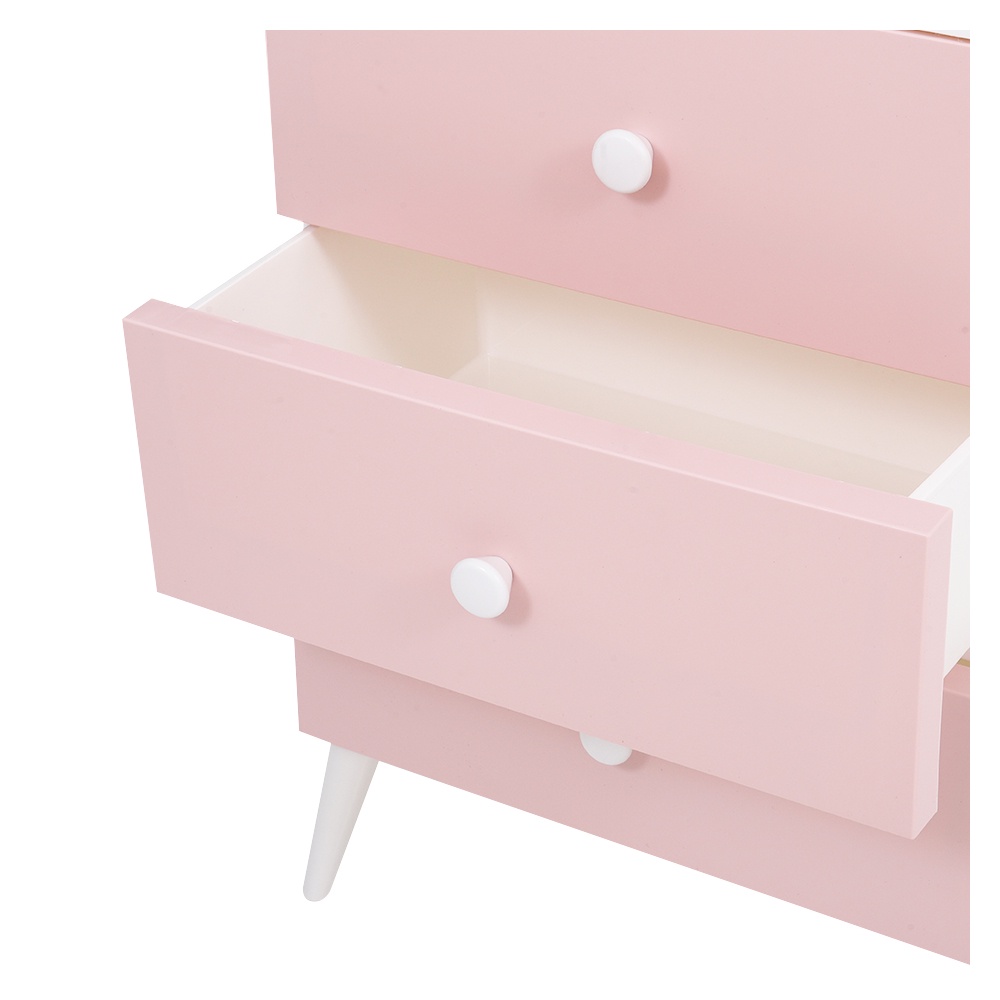 HomeBase STACKO Ngăn kéo nhựa 3 tầng VIVE W58xD40xH85 Cm màu hồng