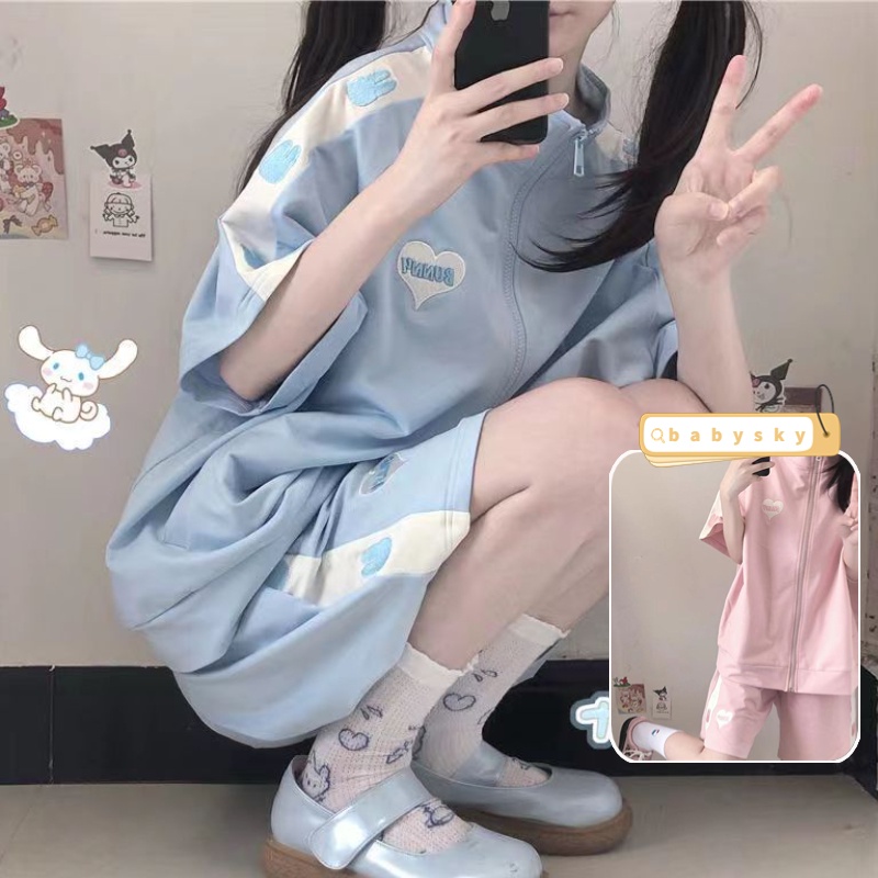 Bộ Đồ Thể Thao Dáng Rộng Thiết Kế Dễ Thương Dành Cho Nữ Sinh