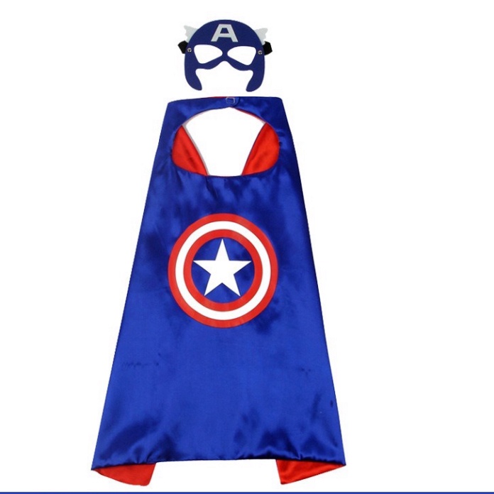Bộ áo choàng và khiên kiếm hóa trang Captain America Đội Trưởng Mỹ Cho Bé Nhân Ngày Sinh Nhật,Trung Thu,Halloween