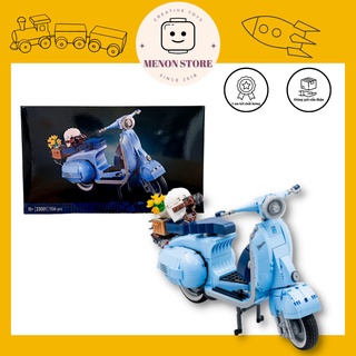 Đồ chơi lắp ráp 65566 23001 10298 Mô hình xe Vespa màu xanh