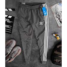 quần thể thao xám dài nam nữ adidas 3 sọc thun mềm mại ống bo