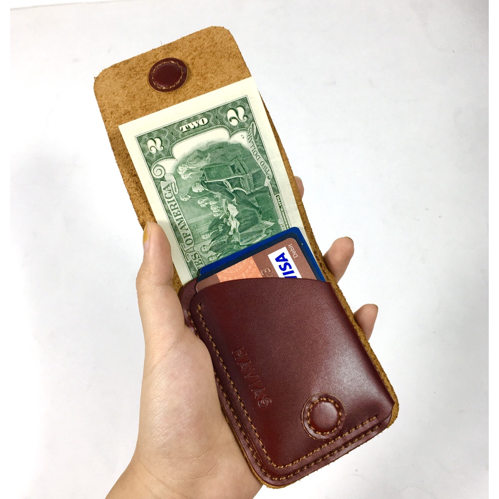 Ví Da Gerbera Handcrafted Mini Wallet HAVIAS - Đỏ