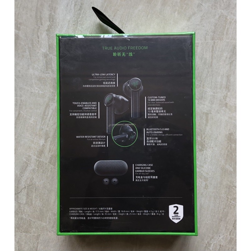 Tai nghe không dây Razer Hammerhead True Wireless ( mới 100%, hàng chính hãng )