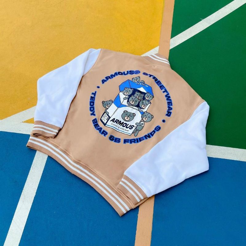 Áo Khoác Unisex Nỉ Ngoại Armous Nam Nữ Couple 💖HOT RẺ ĐẸP💖 Áo Cardigan Gấu Chống Nắng Kiểu Bomer Jacket