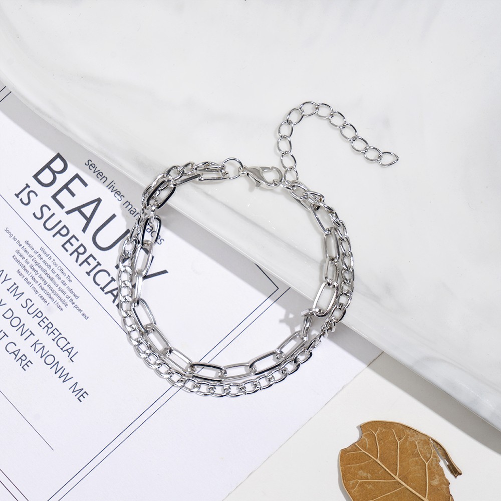 Vòng Tay Hai Lớp Phong Cách Hip Hop Cho Nam Và Nữ