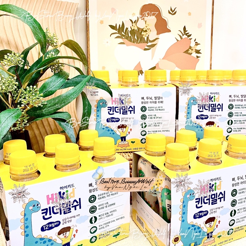 Sữa Tươi Hikid Hàn Quốc Tăng Chiều Cao Dạng Nước Chai 200ml cho bé từ 1 tuổi [ Date 05/2022 ]