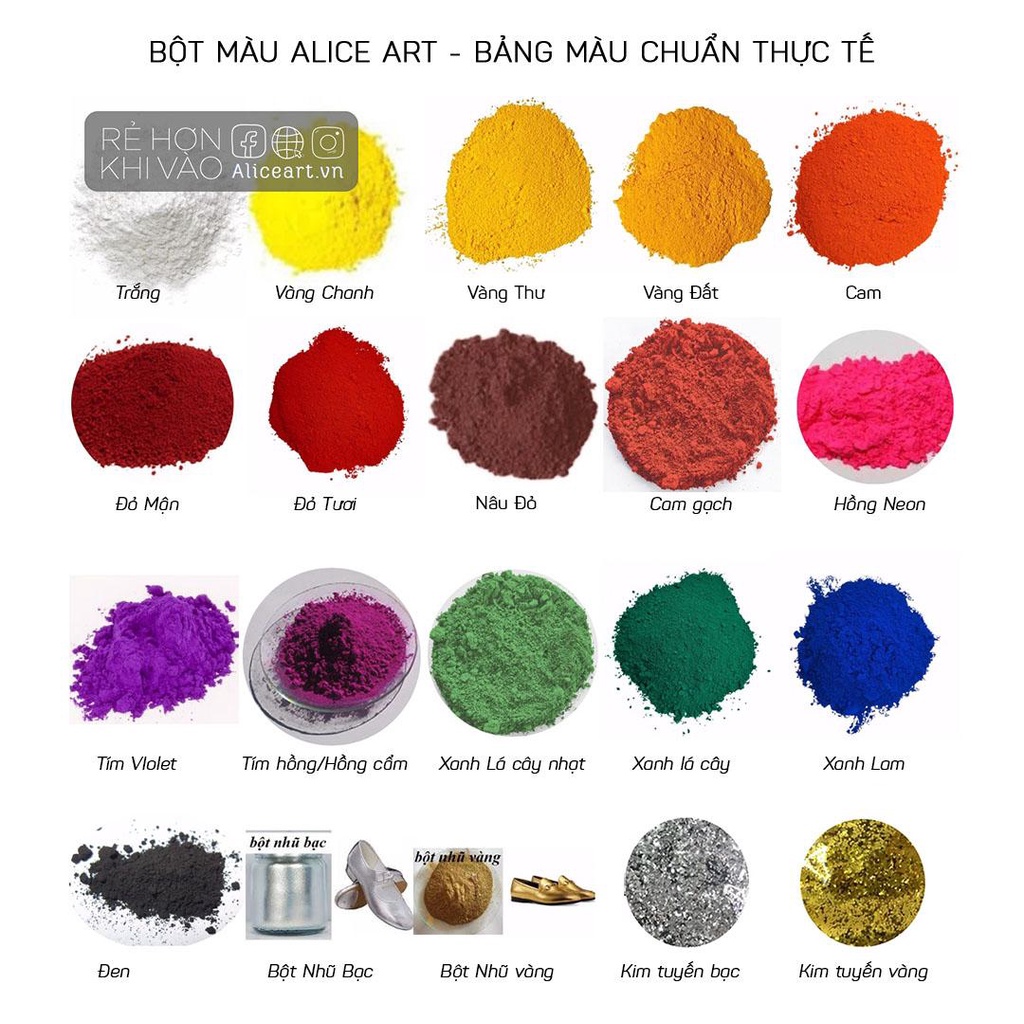 ART LAND - Bột màu mỹ thuật TÚI TO vẽ trang trí handmade, diy, decor pha màu