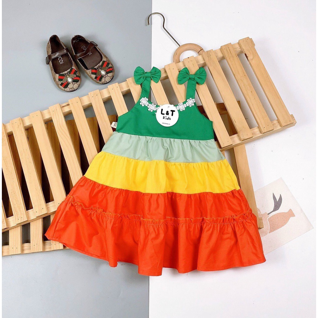 Váy tầng Cầu Vồng cho bé gái 3 màu