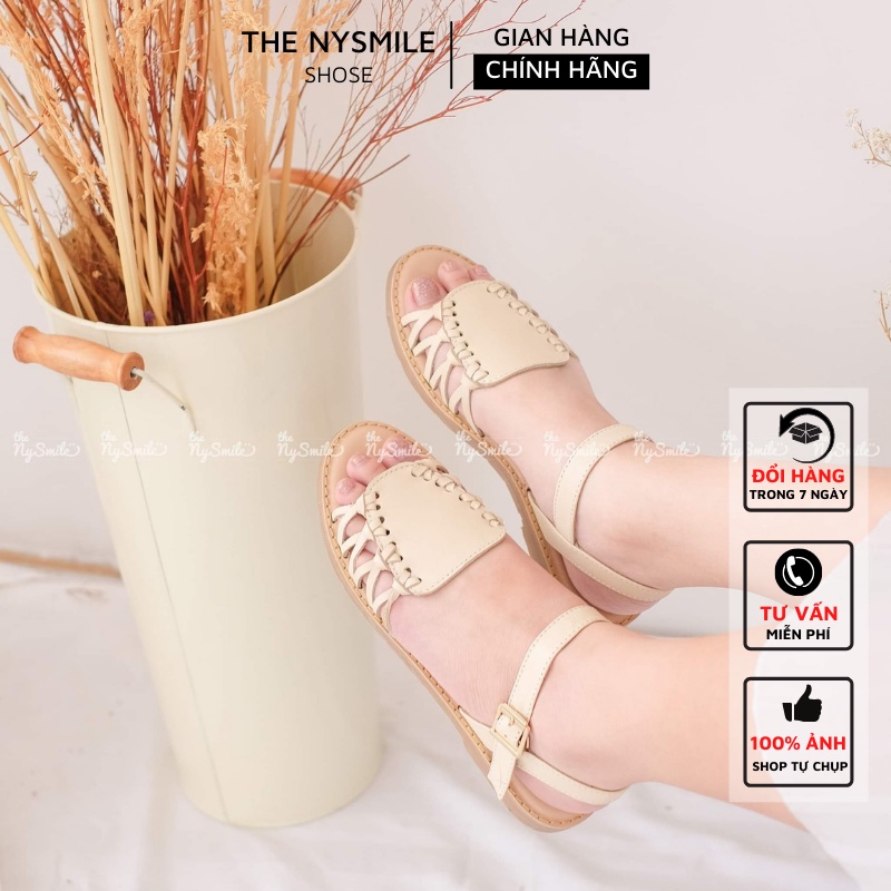 Giày sandal da bò bảng bự rọ - THENYSMILE - Angel ( FORM NHỎ CỘNG SIZE )