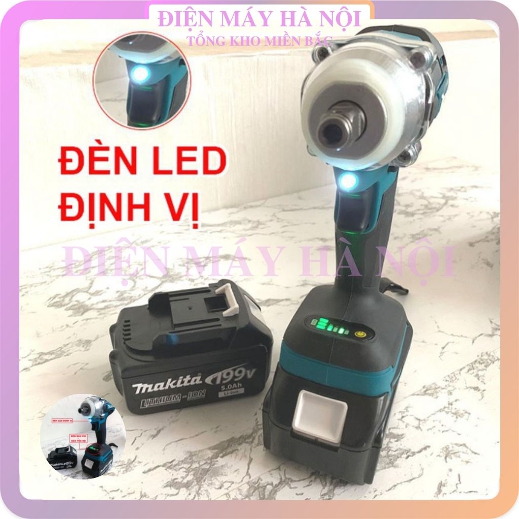 Máy siết bắn bắt ốc vít bulong Pin khủng 10 Cell mini giá rẻ -Không Chổi Than Makita 199V 420NM dùng cho gia đình