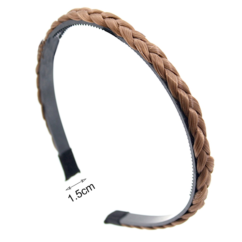 Băng đô cài tóc phối tóc giả thắt bính màu sắc dễ thương dành cho nữ