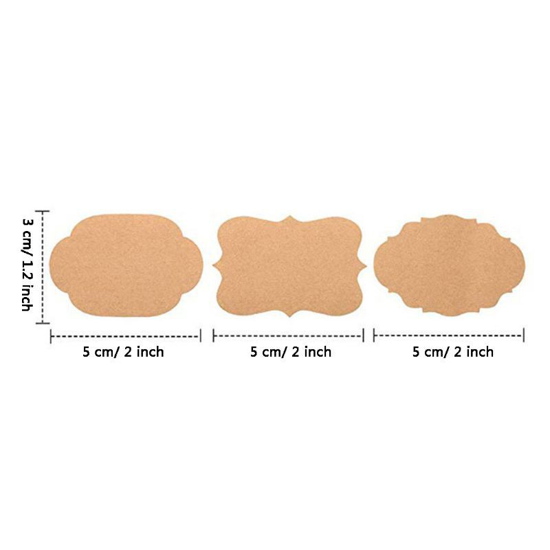 Cuộn 300 miếng dán nhãn chai lọ mason đóng kín giấy kraft tự nhiên trống cho đóng gói bánh ngọt tag quà Giáng Sinh DIY