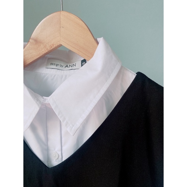 Pass Set Váy sơ mi trắng + Áo gile