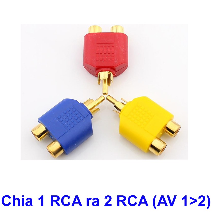 Đầu Chia Audio Jack Loa 1 ra 2 ( 1 RCA ra 2 RCA - 1 AV ra 2 AV bông sen )