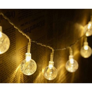Dây đèn led pha lê chạy pin AA 3m 20 bóng màu sáng ấm