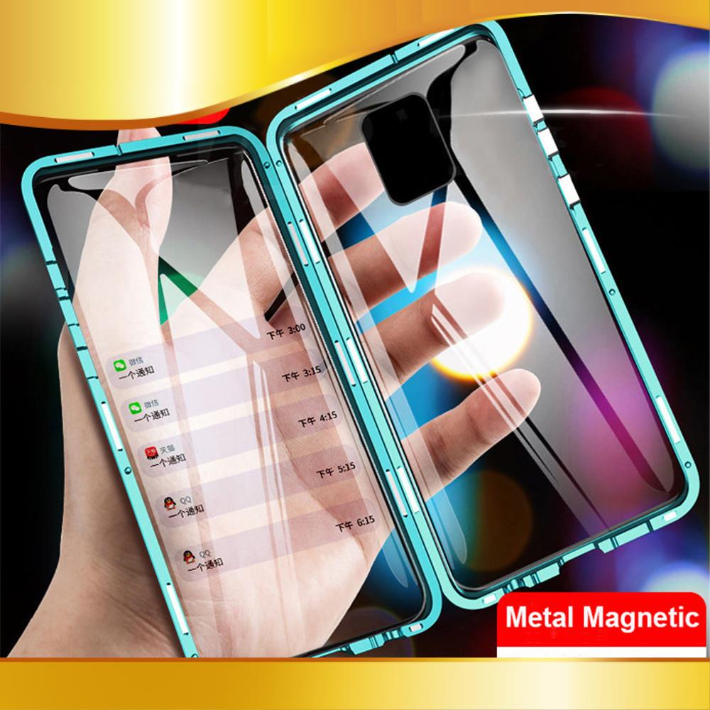 Ốp điện thoại hai mặt kính cường lực dạng gập bảo vệ mạnh mẽ cho Xiaomi Redmi Note 7 8 9 9T Pro 8T 9S 3