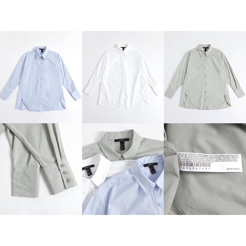 Áo Sơ Mi Vạt Bầu Tay Dài Xẻ Hông F21