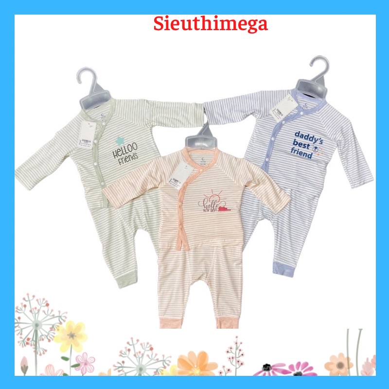 Bộ sơ sinh cài lệch cho bé chất Modal thương hiệu Moon@
