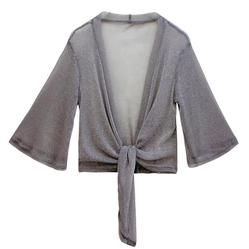 Áo Khoác Cardigan Mỏng Chống Nắng Dáng Ngắn Phối Đầm Dây Thời Trang Sành Điệu#8.17