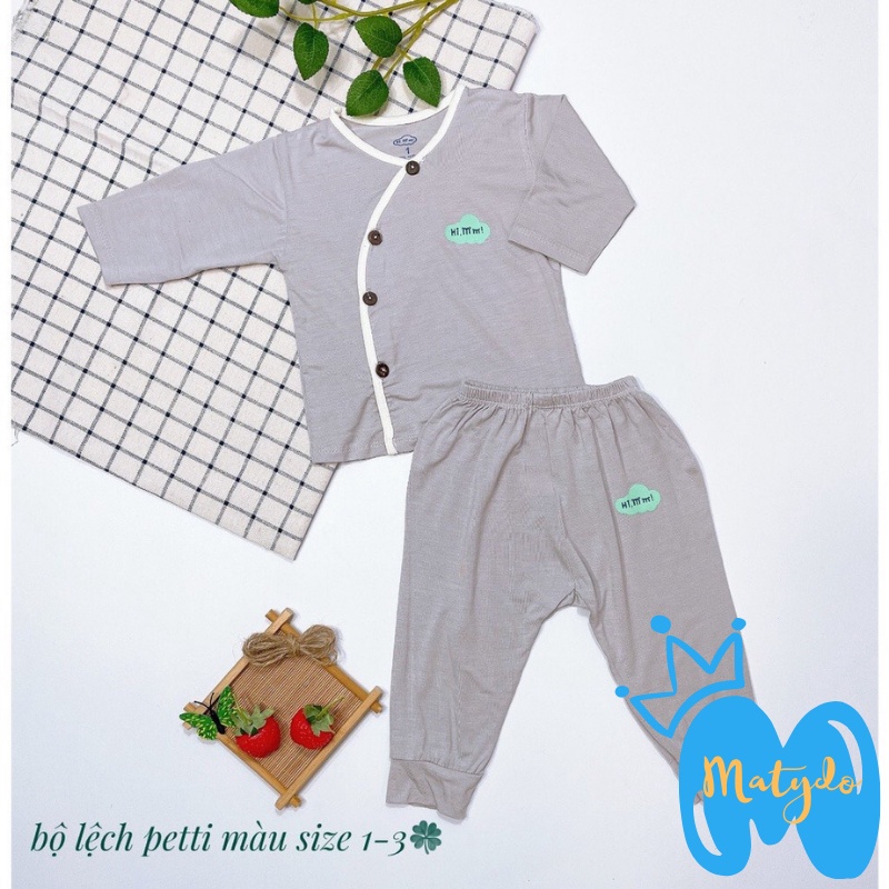 Quần áo sơ sinh MATYDO bé trai bé gái mùa hè thu đông giá rẻ đồ mới sinh cho bé Hi Mom dài tay màu