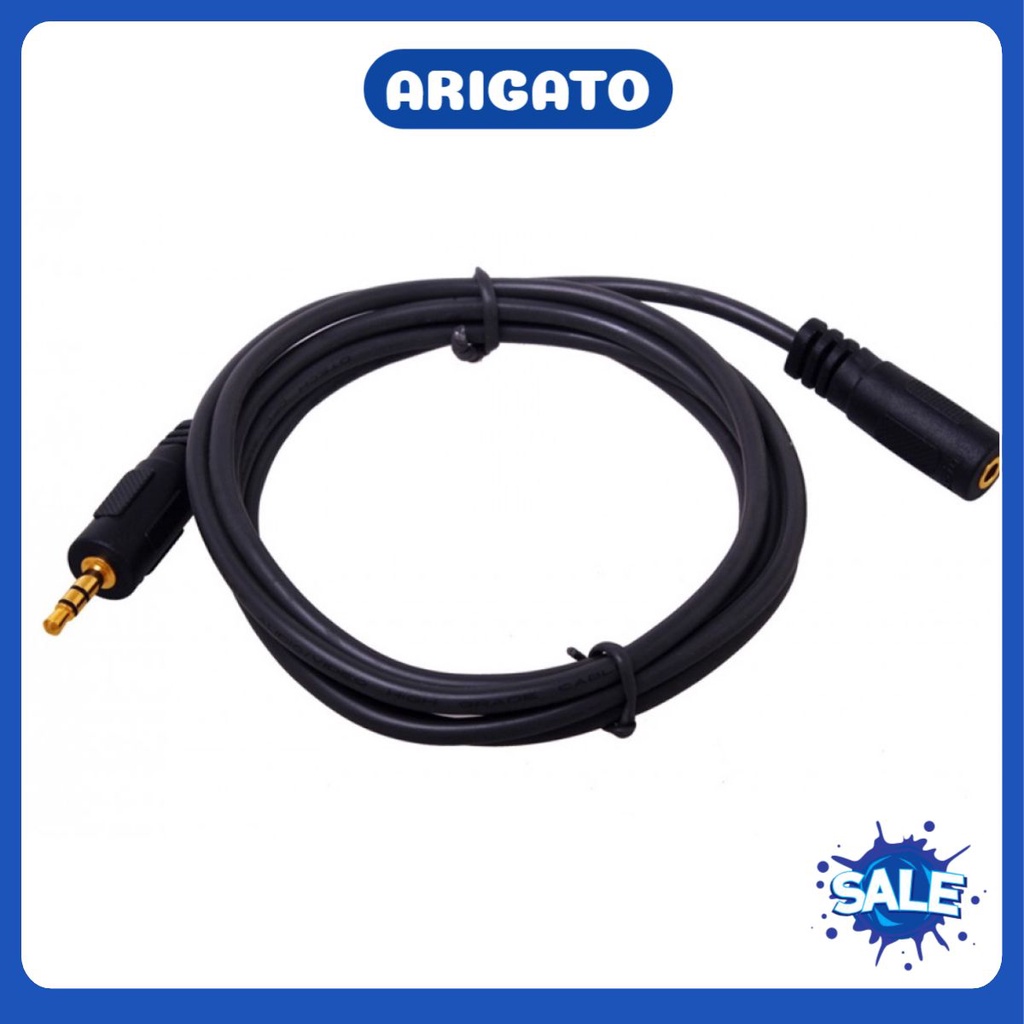 Dây nối loa tai nghe dài 1.5M 3M 5M đen nối dài thiết bị cổng 3.5mm ARIGATO DNL3