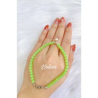 Lắc chân nữ chuỗi hạt đá - charm chuông