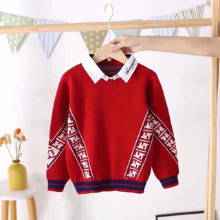 Áo len cổ sơ mi cho bé