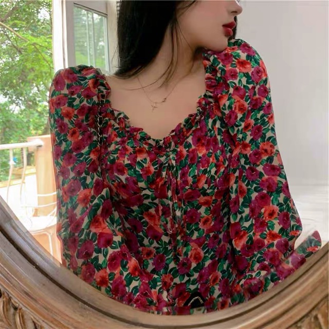 (Order 5-10days) Bigsize XS-4XL Đầm hoa nhí vintage dáng dài maxi (mặc đi du lịch siêu hợp lý luôn)