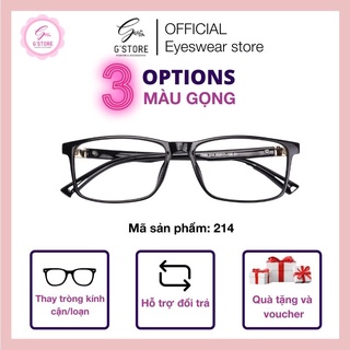 Gọng Kính Thiết Kế Dáng Chữ Nhật Cá Tính G STORE Gọng Kính Cận Nhựa Dẻo Cho Cả Nam Và Nữ 214