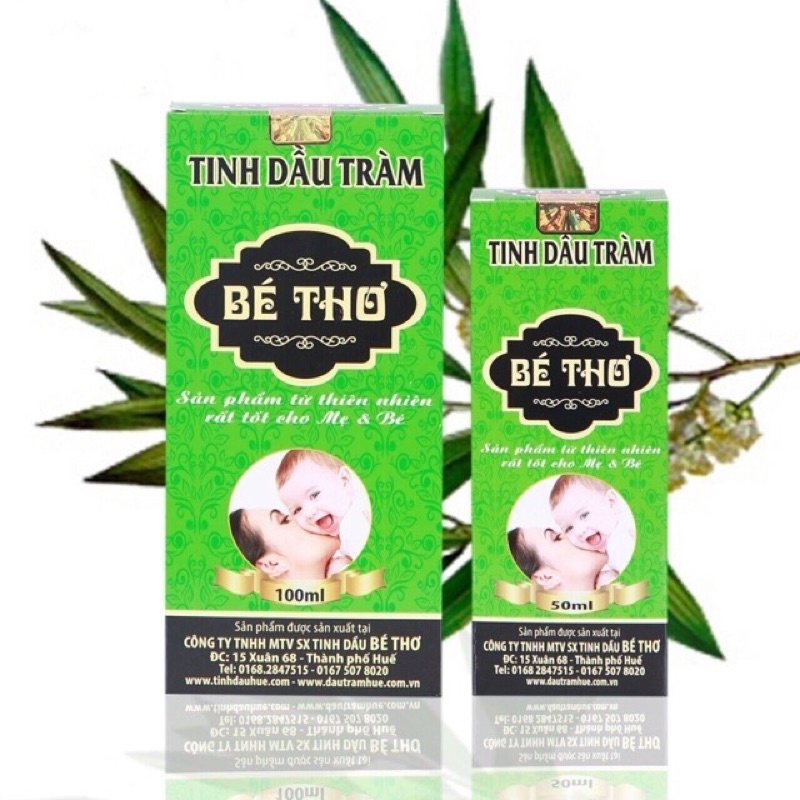Tinh dầu tràm Bé Thơ, tinh dầu tràm Huế nguyên chất, hàng chính hãng Hộp Xanh