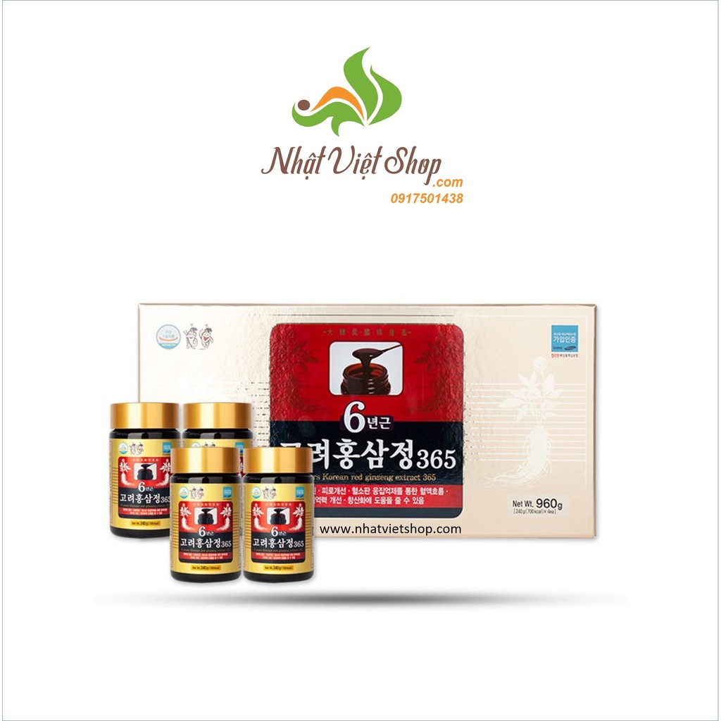 Cao Hồng Sâm Korea 6 Years Red Ginseng Extract 365 (4 lọ x 240gr)