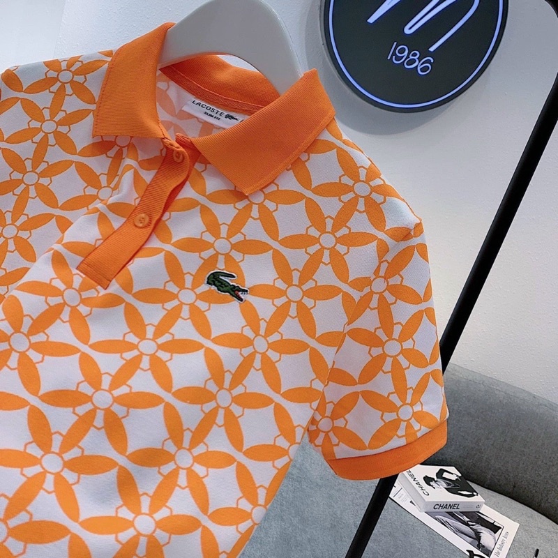 ÁO POLO CAM HÌNH HOA THÊU CÁ SẤU CHO NỮ