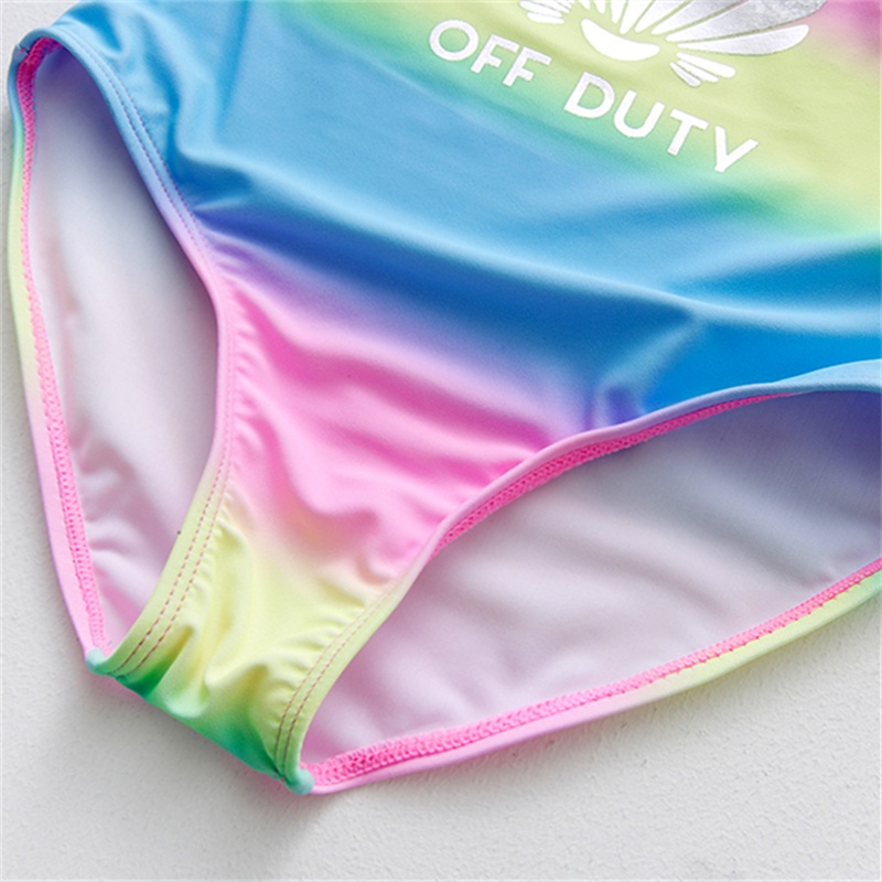 Bộ Đồ Bơi Một Mảnh In Hình Nàng Tiên Cá Màu Cầu Vồng Thời Trang Mùa Hè 2022 Dành Cho Bé Gái 2-11