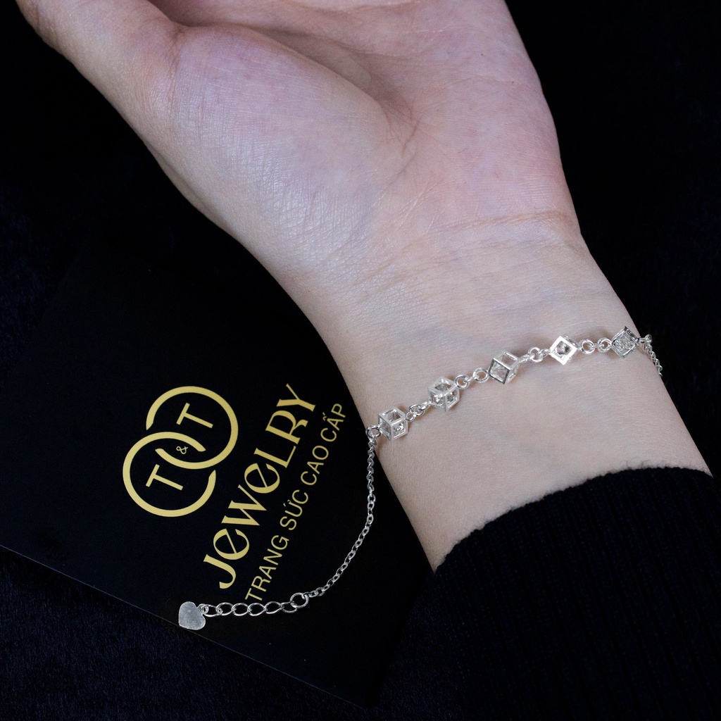 Lắc tay Bạc Ý s925 Hộp Đá - T&amp;T Jewelry cao cấp LT05