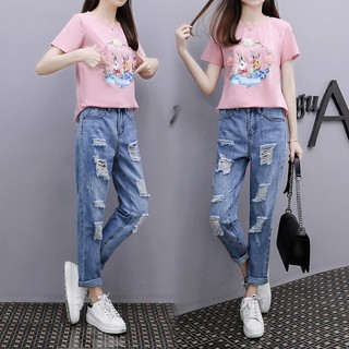 Áo thun ❤freeship❤ giảm 5k khi nhập áo phông nữ 2 chú thỏ