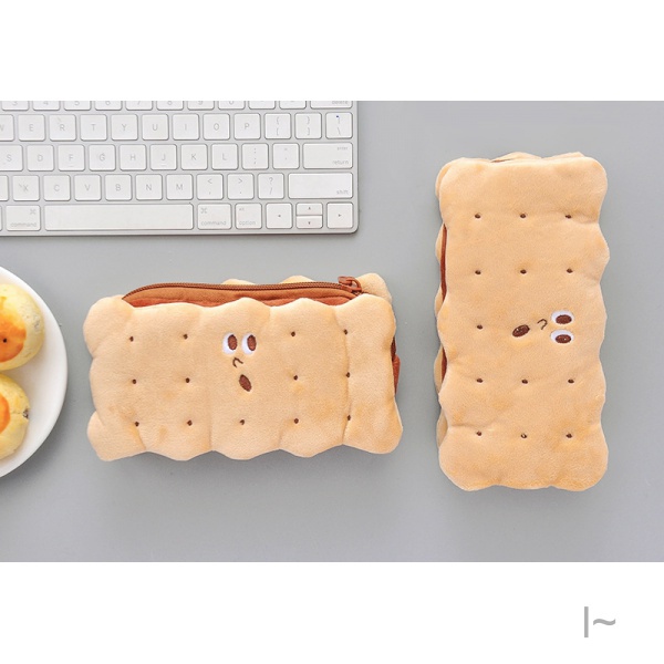 Hộp bút cute hộp bút nam hộp bút vải Túi Đựng Bút Hình Bánh Quy Bánh Quy Dễ Thương