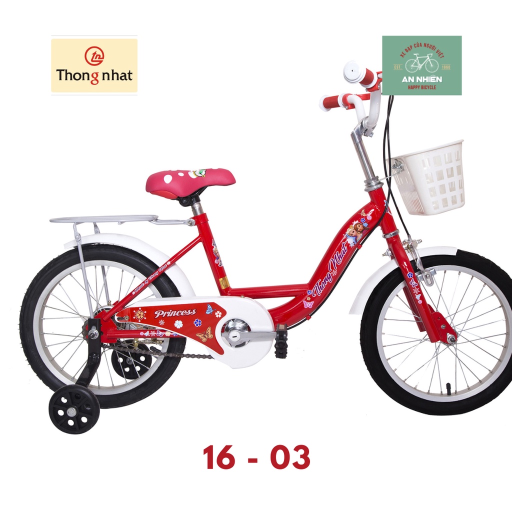 Xe đạp Thống Nhất giành cho Bé gái  - Xe trẻ em cỡ 16 có ống ngang - 16-03
