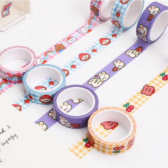 Cuộn Băng Keo Họa Tiết Hoạt Hình Nhiều Màu Dễ Thương 1.5cm*5m