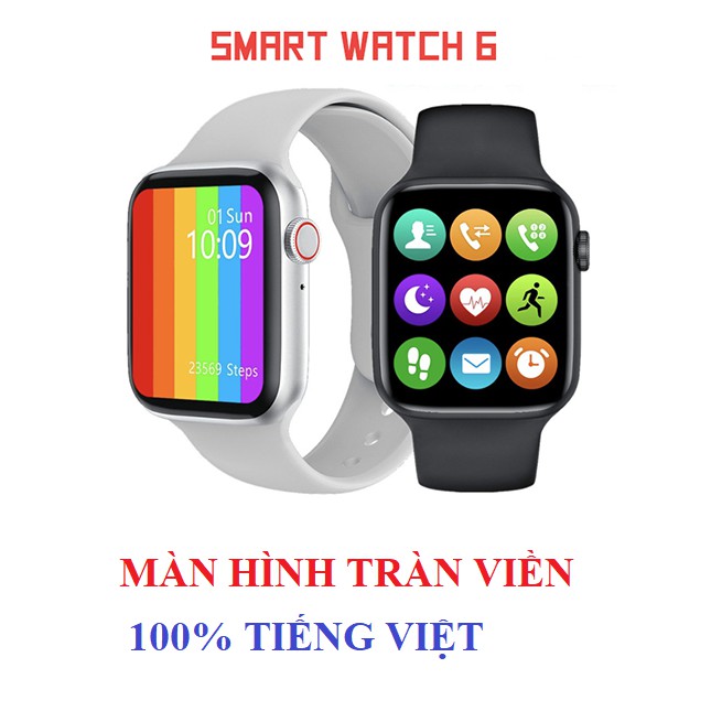Đồng hồ thông minh chống nước apple watch w26 - watch6, màn hình tràn viền - nghe gọi trực tiếp