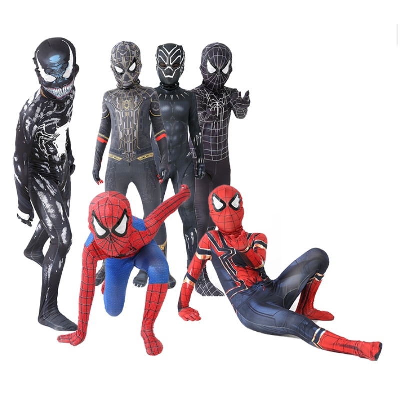 Bộ Đồ Hóa Trang Halloween Nhân Vật Siêu Anh Hùng Zentai Spiderman Cho Trẻ Em
