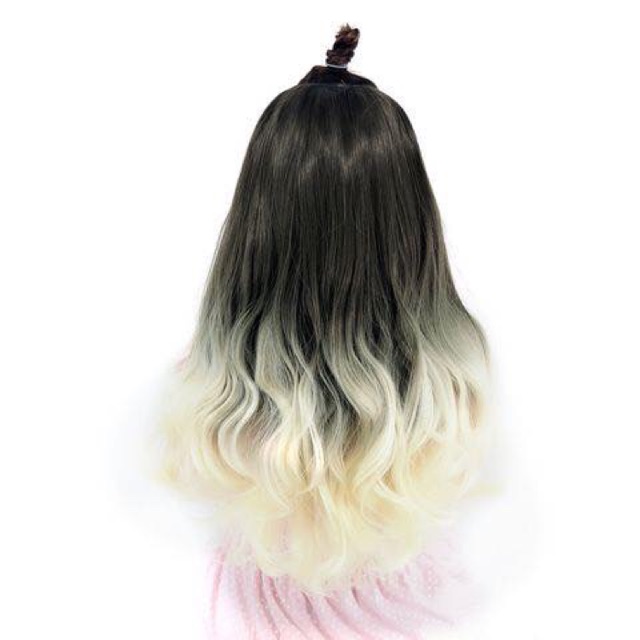 Tóc giả kẹp chữ u omber nâu nhạt - trắng