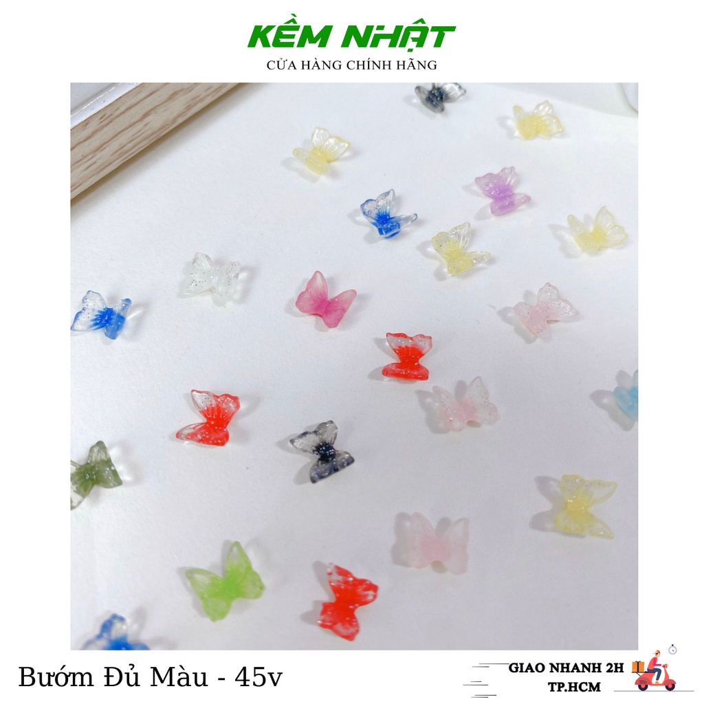 Set Charm Con Bướm Đủ Màu Đính Móng - 45v