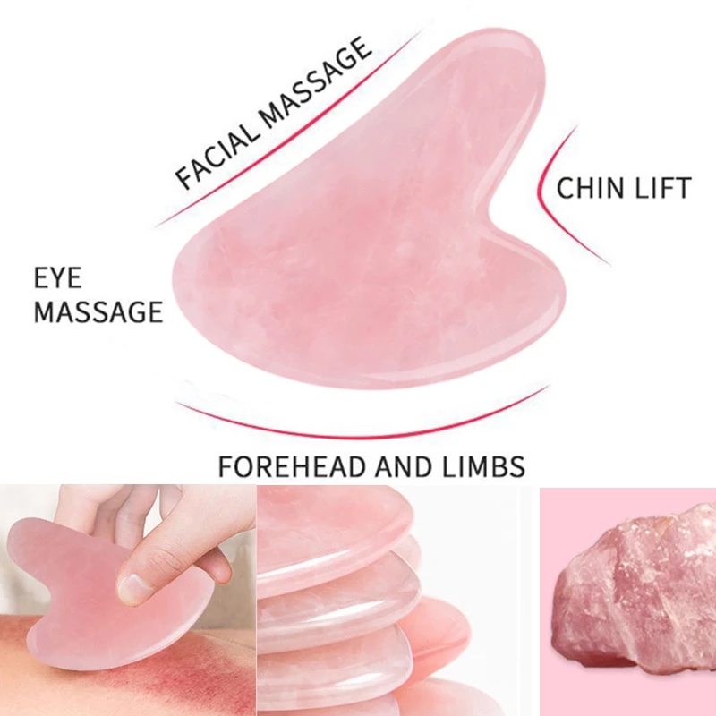 Dụng Cụ Mát Xa Nâng Cơ Mặt / Mắt / Cơ Thể Thạch Anh Hồng Tự Nhiên